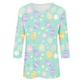thumbnail image 5 of Inverlee Womens Happy Easter Day Shirts Cute Egg Graphic Plus Size 3/4 Sleeve Tunics Spring Fashion Loose Fit Round Neck Blouses, 5 of 5