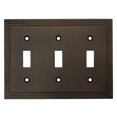 thumbnail image 1 of Placa de interruptor de pared Cosmas 25037-ORB de bronce frotado con aceite, con triple palanca, 1 of 1