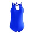 thumbnail image 5 of Hinvhai Plus size Swimsuits clearance Women's Bikini Solid Backless Set Swimsuit One Piece Swimwear Beachwear Blue 10(XL), 5 of 7