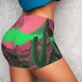 thumbnail image 5 of Yiaed Neon Desert Moon Print Women's Athletic Shorts Running Shorts Sporty Short High Waisted Elastic Workout Shorts for Yoga Gym Running & Sports -Small, 5 of 8