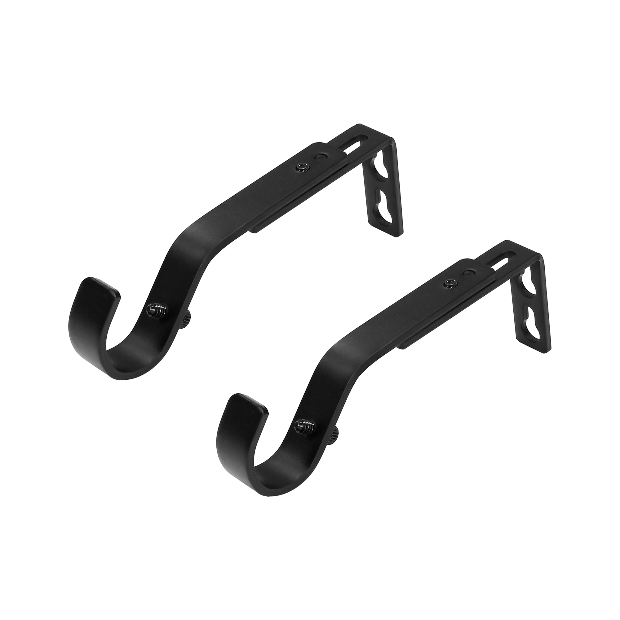 Ensemble de supports de tringle à rideaux simple réglables Noir mat 2,2 cm à 2,5 cm Mainstays (paquet de 2)