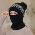 thumbnail image 1 of SZTXJ Women's Hollow Knitting Plush Woolen One-Piece Hat One-Piece Hat, 1 of 4