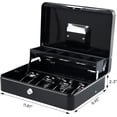 thumbnail image 4 of Locking Cash Box with Lock Money Box with Cash Tray Lock Box with Key Money Saving Organizer .Lx .Wx .H es XL Large, 4 of 7
