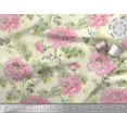 thumbnail image 3 of Soimoi Japan Crepe Satin Fabric Leaves & Floral Artistic Print Fabric by The Yard 42 Inch Wide, 3 of 3