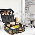 thumbnail image 5 of FORMRS Travel Makeup Bag Large Capacity Train Case Cosmetic Organizer with Adjustable Dividers, Green Oranges, 5 of 8