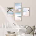 thumbnail image 2 of PixonSign Framed Wall Art, White Beach Shore Tropical Palm Tree Island Posters, Set of 4 Landscape Colorful Wall Decor Prints, Nature Seaside Wall Décor for Living Room, Bedroom - 11"x14" Natural, 2 of 5