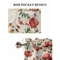 thumbnail image 6 of Red Mushrooms 2 Panel Kitchen Curtains for Small Windows, Maple Leaves Plants Vintage Botanical Bathroom Tier Curtain, Short Window Treatment for Bedroom/Living Room 55"x36", 6 of 6