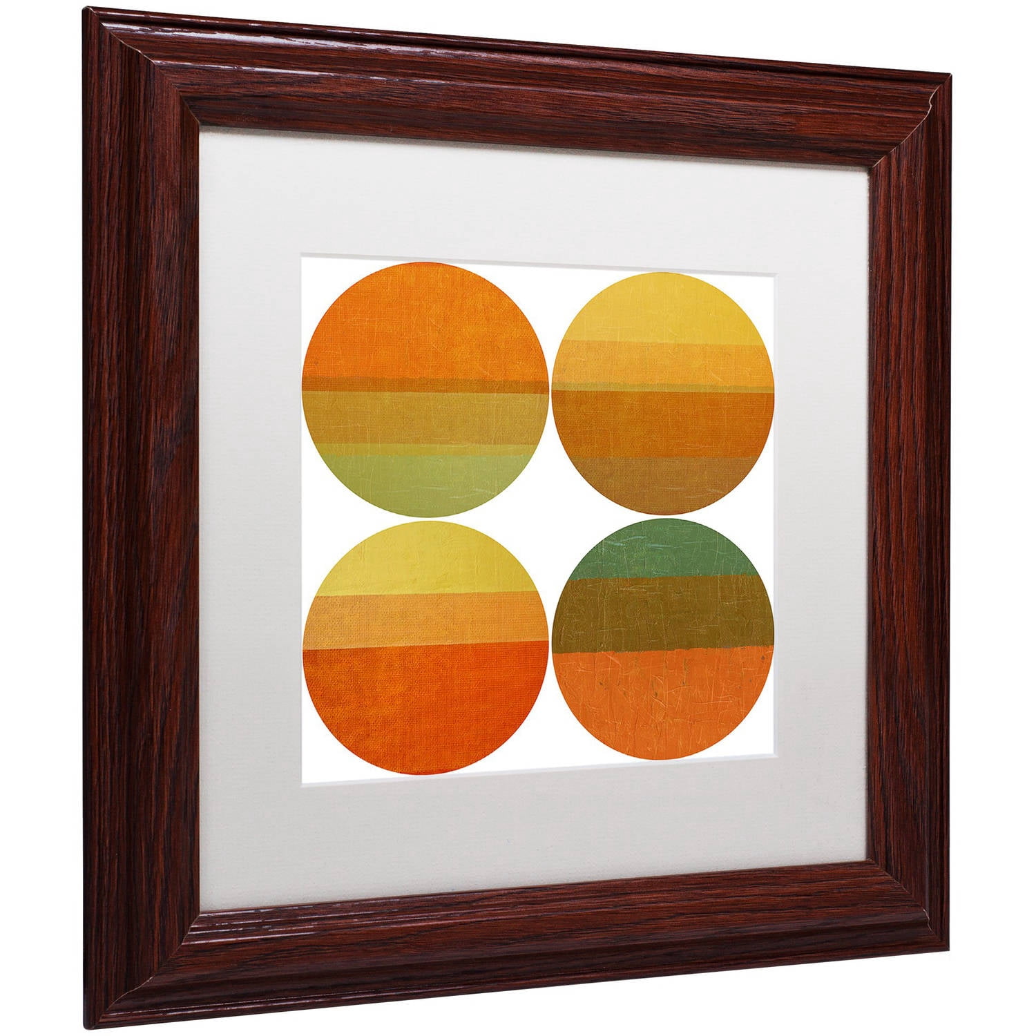 Trademark Fine Art "Four Suns" Canvas Art by Michelle Calkins, White Matte, Wood Frame
