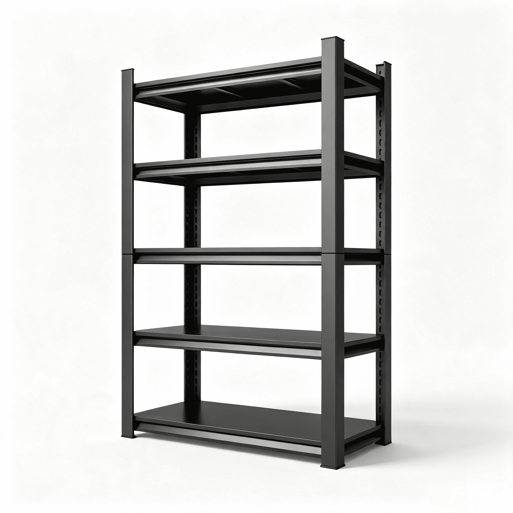 5-Tier Metal Industrial Storage Rack, Adjustable Shelving Storage Unit, Black Metal Shelving Rack Suitable for Living Room, Office, Bedroom and Kitchen