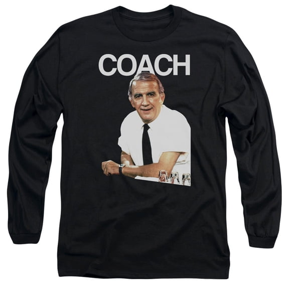 Cheers Coach Long Sleeve Adult 18/1 T-Shirt Black
