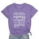 thumbnail image 1 of Camiseta informal de mujer con cuello redondo y estampado de letras: jersey de manga corta para otoño y vacaciones, 1 of 2