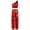 Red, variant on Kids Girls Shiny Metallic Performance Dance Party Outfit Sleeveless One Shoulder Crop Tops with Pants Set Silver 9-10