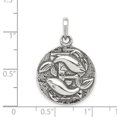 thumbnail image 2 of White Sterling Silver Charm Pendant 29 mm 19 Polished Antique Finish Pisces Horoscope, 2 of 2