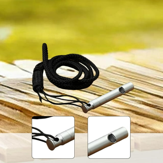 Silbato de emergencia portátil multiusos para exteriores, con cordón para equipo de acampada, entrenamiento, señalización, competición y kayak.