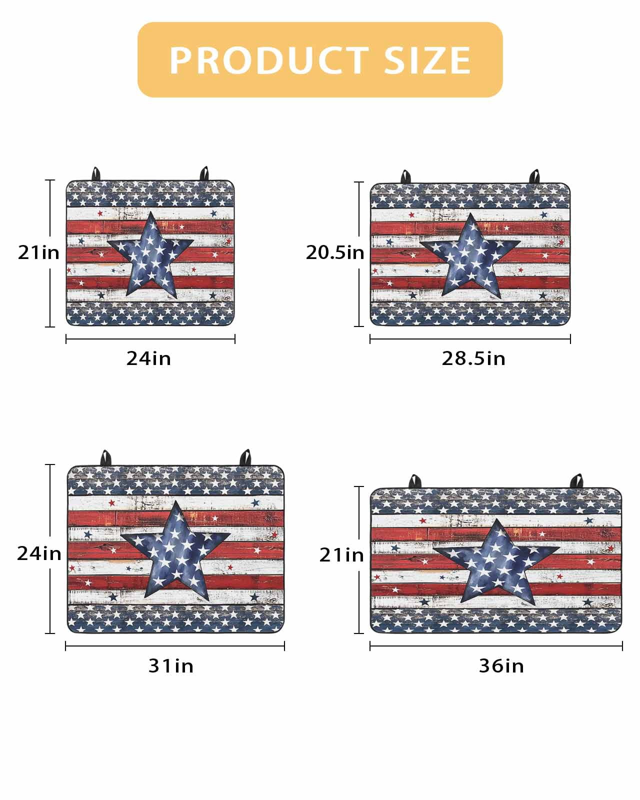 nqOlkjepod Large Induction Cooktop Protector Mat 24"x21", 4th of July Star Stove Top Covers for Electric Stove, Independence Day American Flag Vintage Stove Burner Cover Mats, Glass Top Stove Cover