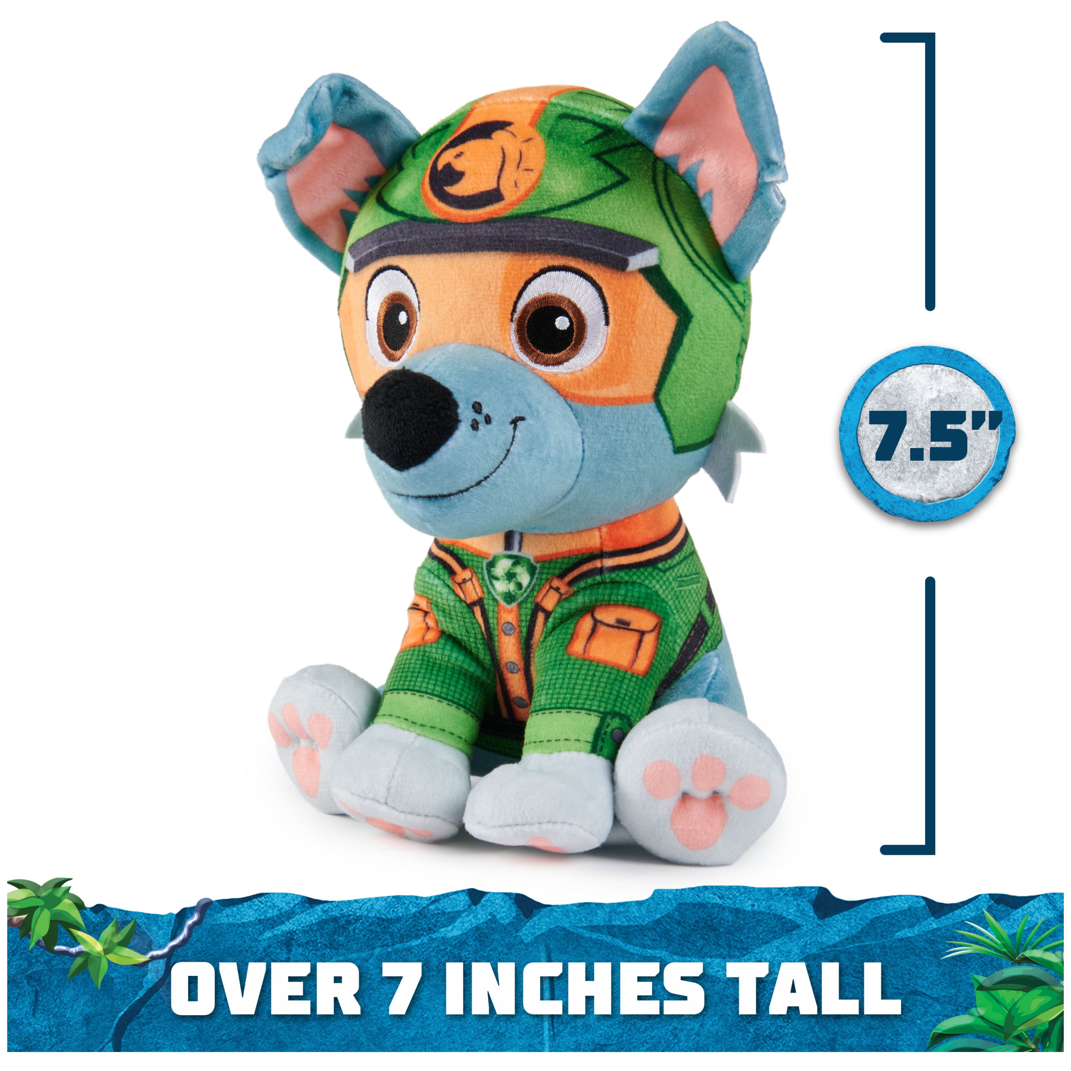 PAW Patrol Jungle Pups, Rocky 8-Inch Plush Toy