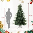 thumbnail image 2 of COZONY 7.5ft Pre-Lit Snow Flocked Christmas Tree w/ Warm White LED Lights Mixed Branch Tips & Foldable Metal Stand, 2 of 7