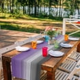 thumbnail image 4 of Purple Plank Retro Farm Wood Board Table Runner 13x70in Non-Slip Cotton Linen Table Runners, Gray Gradient Wood Grain Dresser Scarves TableRunner for Dinner Kitchen Dining Wedding Party, 4 of 9