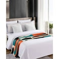 thumbnail image 4 of Xipuska Burnt Orange Teal Black Bed Runners for Twin Size Bed, Decorative Bed Throws for Foot of Bed, Modern Abstract Geometric Bed Runner Sofa Throw Bedding Scarf Protector Slipcover for Bedroom, 4 of 6