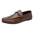 thumbnail image 6 of Mens Slip on Loafers Comfortable Boat Shoes Casual Walking Sneakers Metal Decor Business Work Lightweight Soft Sole Oxfords Brown Size 9, 6 of 6