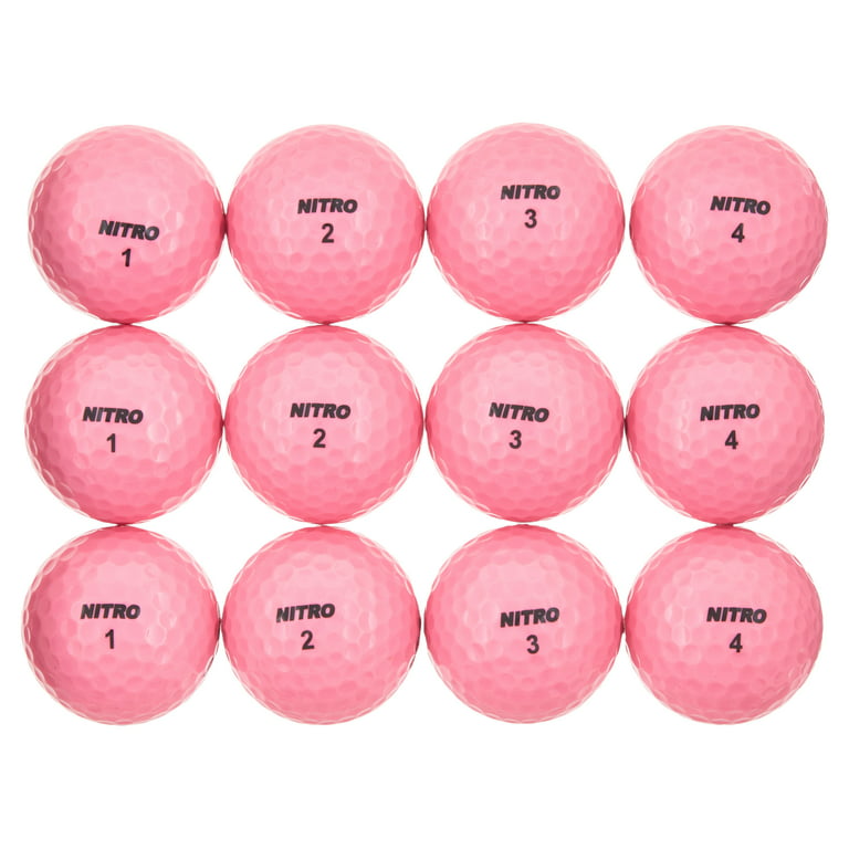 Nitro Golf Ultimate Distance Golf Balls, Pink, 12 Pack 