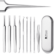 DUcare Pimple Popper Tool Kit 9 Pcs Blackhead Remover Tools Pimple Extractor Acne Tools with Metal Case for Pimples Blackheads Forehead Zit Removing
