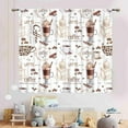 thumbnail image 3 of Coffee Curtains for Kitchen, Farmhouse Coffee Time Vintage Retro Watercolor Latte Tea Cup Country Cottage Rustic Small Kitchen Curtains for Bedroom Cafe Living Room Bathroom 2 Panels, 42"x54" Inch, 3 of 5