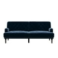 DHP Ruby Upholstered Futon, Convertible Sofa Bed & Couch, Blue Velvet