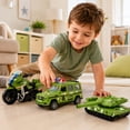 thumbnail image 3 of Friction Powered Vehicle Toys 3 Pack, Camouflage Tank Jeep Motorcycle Push and Go Toy Cars for Kids Ages 3+, No Battery Gift Set, 3 of 7