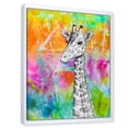 thumbnail image 3 of Monochrome Giraffe Drawing On Bright Rainbow 30 in x 40 in Framed Painting Canvas Art Print, by Designart, 3 of 5