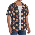 thumbnail image 2 of Kdxio Men's Hawaiian Shirt for Men Short Sleeve Shirt Holiday Gingerbreads Summer Casual Holiday Beach Button Down T-Shirts, 2 of 5