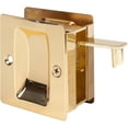 thumbnail image 3 of Premium Square Pocket Door Lock, Passage (Hall/Closet) Latch, Clear Pack, Polished Brass by Stone Harbor Hardware, 3 of 3
