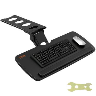 BENTISM Keyboard Tray Under Desk, Height and Angle Adjustable Ergonomic Keyboard/Mouse Tray Under Desk, Large 25x9.8 inch Slide-out Computer Drawer for Typing in Home, Office Work