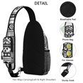 thumbnail image 3 of Retro Sling Bag, Sketch Style Geometric Crossbody Backpack with Tribal and Rustic Elements for Daily Use, 3 of 3