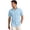 Light Blue, variant on Uwinwear Mens Button Down Shirts Casual Lightweight Short Sleeve Solid Color Shirt Textured Linen Summer Beach Tops with Pocket,Brown,M