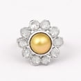 thumbnail image 3 of 1.40 CTW Natural Diamond Polki Golden Pearl Cocktail Ring 925 Sterling Silver Women Valentines Day Gifts Jewelry, 3 of 5