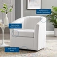 thumbnail image 7 of Modway Prospect Performance Velvet Swivel Armchair in White, 7 of 7