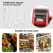 8 Digit Price Labeler Manual Marking Machine, Portable Label Numerical Tag Maker with Sticker Labels Refill Ink, Red