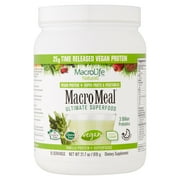 MacroLife Naturals MacroMeal Vegan Protein & Superfood Powder, Vanilla, 1.4 Lb