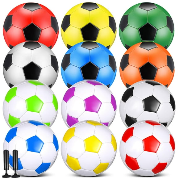 Balones de fútbol MiniInflat, 12 unidades, tamaño 4, 20 cm, con bombas