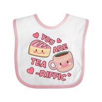 Inktastic Valentine You Are Tearrific with Cute Tea Cup and Pastry Girls Baby Bib