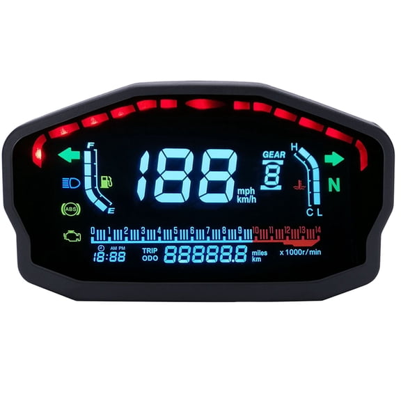 Durable Motorcycle Tachometer with LCD Display for Night Visibility and All-in-One Functions Fits
