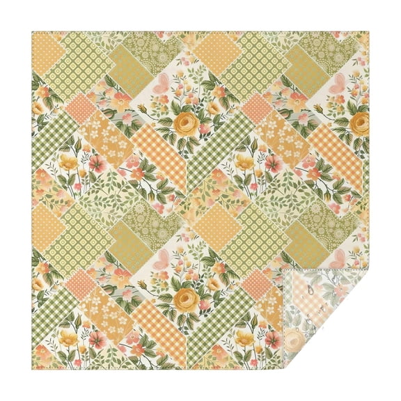 Pioneer Flower Floral Print Pattern Square Tablecloth,Waterproof Square Table Cover,Wipeable Spillproof Washable Table Cover for Home Kitchen Party Decor 42"X42"(107x107cm)