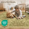 thumbnail image 4 of ODIKA 8'x10' Washable Area Rug Durable, Non-Slip Boho Trellis Ornamental Distressed Border Scrolls Scroll Vintage Flowing Dynamic for Living Room, Under Sectional, Family, 4 of 7