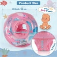 thumbnail image 3 of CQHVKQ 20" Inflatable Baby Pool Float Seat, Fish Pattern Baby Swimming Ring for Swim Training, Toddler Inflatable Swimming Float with Airbag Seat, Adjustable Infant Pool Floats 6-36 Months, Pink, 3 of 9