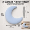 thumbnail image 4 of Oversized Moon Body Pillow, 70.8 Inch Crescent Moon Shaped Body Pillow, Large C Shaped Hugging Pillow for Side Sleeping, Bed Lounging Reading and Full Body Comfort, 4 of 9
