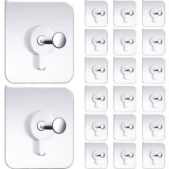 STAOEDU Adhesive Wall Hooks 13lb Max, Picture Hangers Without Nails 20PCS
