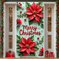 thumbnail image 6 of Festive Banner Merry Christmas Decorative Design Red Poinsettia Floral Holiday Decoration for Seasonal Celebration Indoor Venue Winter Party, 6 of 9