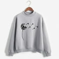 thumbnail image 2 of CEHVOM Femmes Mode Décontractée Imprimé Col Rond Ample Manches Longues Hauts Courts Blouse Chandails Sans Capuche Liquidation, 2 of 5