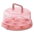 thumbnail image 2 of Kittvzx Cake Carrier Cake Container Plastic Cover Lid Cake Cupcake Holder Portable Round Two Base For Cookies Fruit Etc, 2 of 9